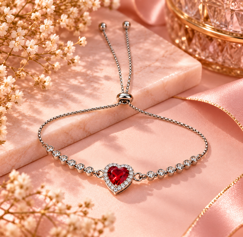 Amour red heart bracelet for women