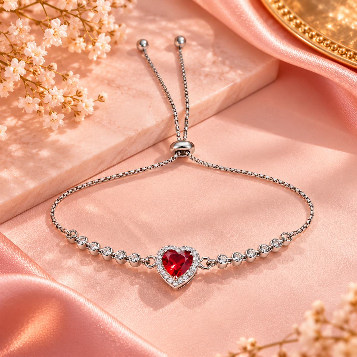 WEANCE romantic heart bracelet close up