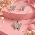 Papillon pave butterfly necklace and earrings set by WEANCE