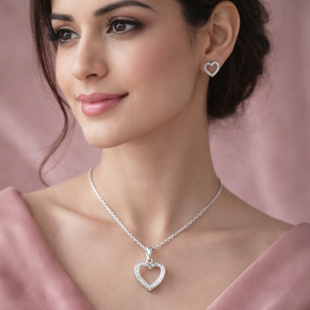 Ayla – Open Heart Necklace Set