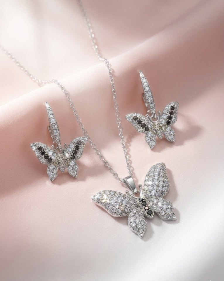 Parisa Butterfly – Silver Zircon Set